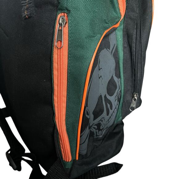 Von Dutch Backpack Orange Green Black Indianapolis Racing Skull - Picture 10 of 12